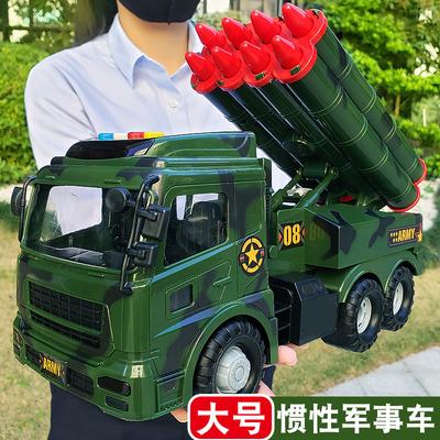 Großes Trägheits-Militärtransportfahrzeug Simulations-Luftabwehrraketenwagen Modell Kinder-Sound- und Licht-Spielzeugauto