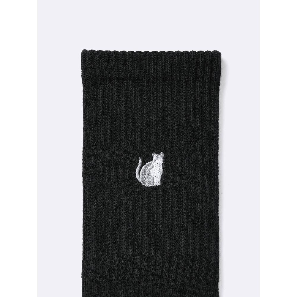 Gu Style Heat Pile Crew Socks Embroidery