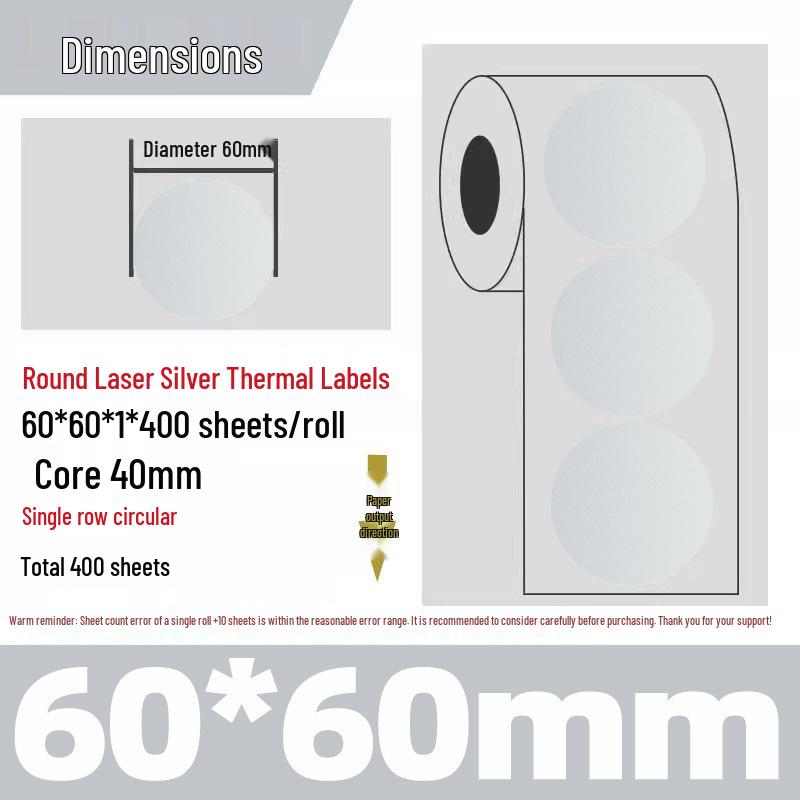 Silver Thermal Adhesive Printable Food Label