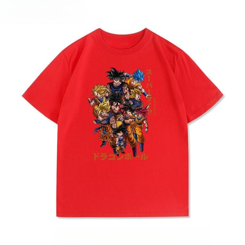 Dragon Ball Tshirt Mens Pure Cotton Casual  Round Neck Tshirt Short Sleeve Clothing Summer Sports Casual Short Sleeve Top
