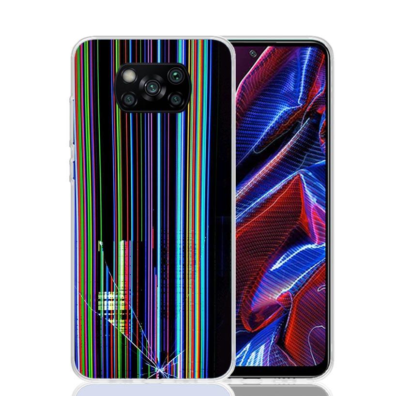

Broken Phone Screen Phone Case For Xiaomi Poco X7 X6 X5 Pro F7 Ultra Redmi 15C 15 13 13C 12 12C 10 10A 10C 9 9A 9C 9T Cover Poco Xiaomi Poco X6