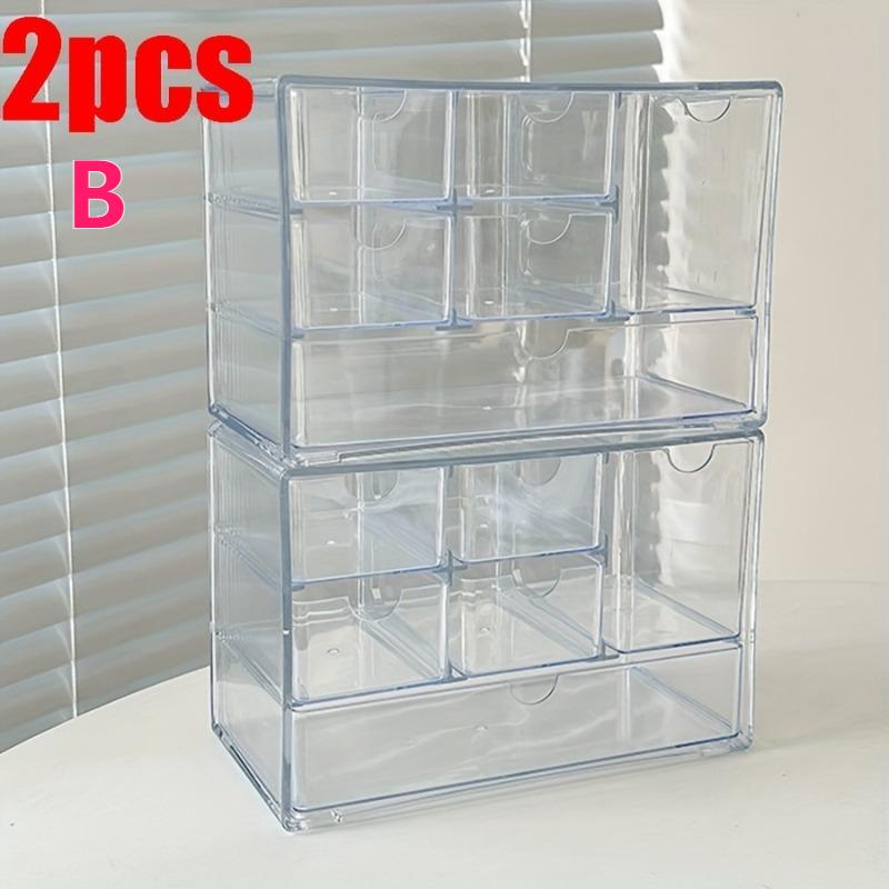 1/2pc Transparent Acrylic Storage Box 6-Grid Drawer Cosmetic Storage Rack Lipstick Storage Display Cabinet Jewelry Organizer Box