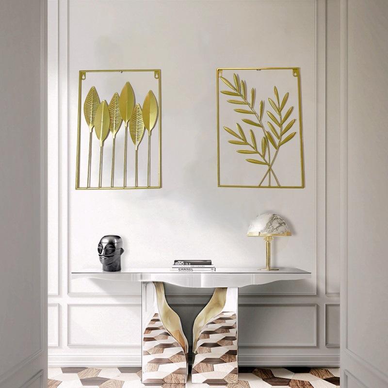 1PC Colorful Iron Leaves Modern Living Room Wall Decoration TV Sofa Background Wall Entrance Hanging