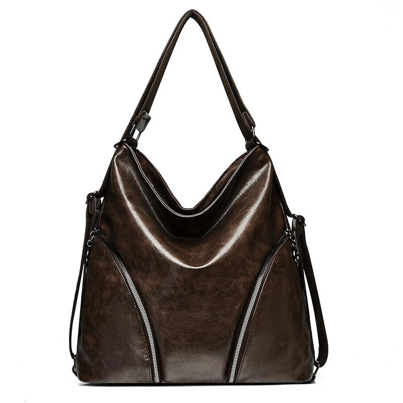 

Popular European and American single shoulder oblique span bag large capacity leisure travel backpack multi-purpose backpack bag female tote bag коричневий