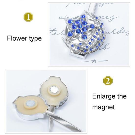 Fermatenda Magnetici A Forma Di Gatto - 2 Pezzi In Metallo Argento, Clip Per Tende Senza Fori, Accessori Per Camera Da Letto E Soggiorno - 5