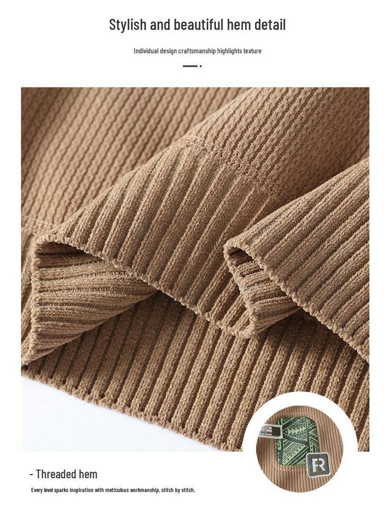 TBW9801 Velvet Warm Youthful Men's Round Neck Casual Hoodie