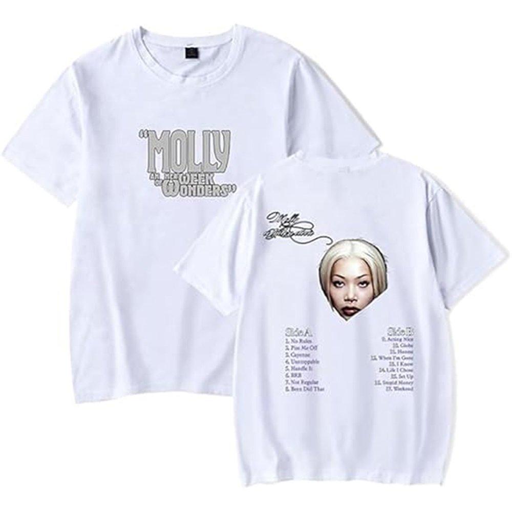 Molly Santana 2025 New Album Tshirt Classic Print Shortsleeved Mens And Womens Hiphop Top S