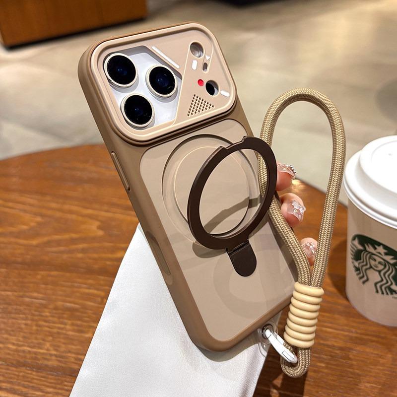 Wrist Strap Metal Ring Bracket For Magsafe Case For iPhone 17 Air 16 15 14 13 12 11 Pro Max Plus Matte Armor Stand Holder Cover