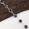 London Blue Topaz Gemstone 925 Sterling Silver Handcrafted Jewelry Bracelet 7-9" RB-16-9