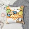 Cartoon Line Dog Maltese Pillow Case Square Double-Sided Printing Sofa Cushion Cover Pillowcase Bedroom Bedside