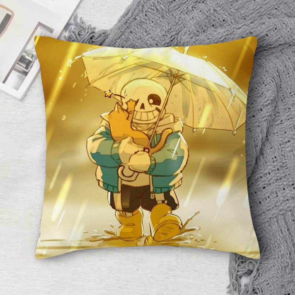 UUndertale Doublesided Printed Square Decorative Cushion Cover for Sofa Living Room Home Decor