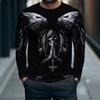 Long Sleeve T-Shirt with Skull & Wings Graphic, Street Style Essential