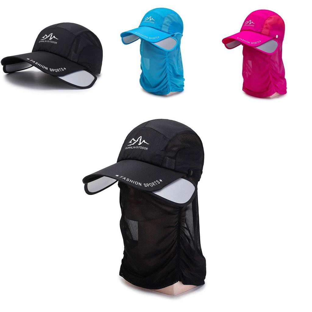 Spring Summer Removable Neck Protection Sunscreen Baseball Cap Women Adjustable Brim Casual Duck Tongue Cap Men Wholesale Factory