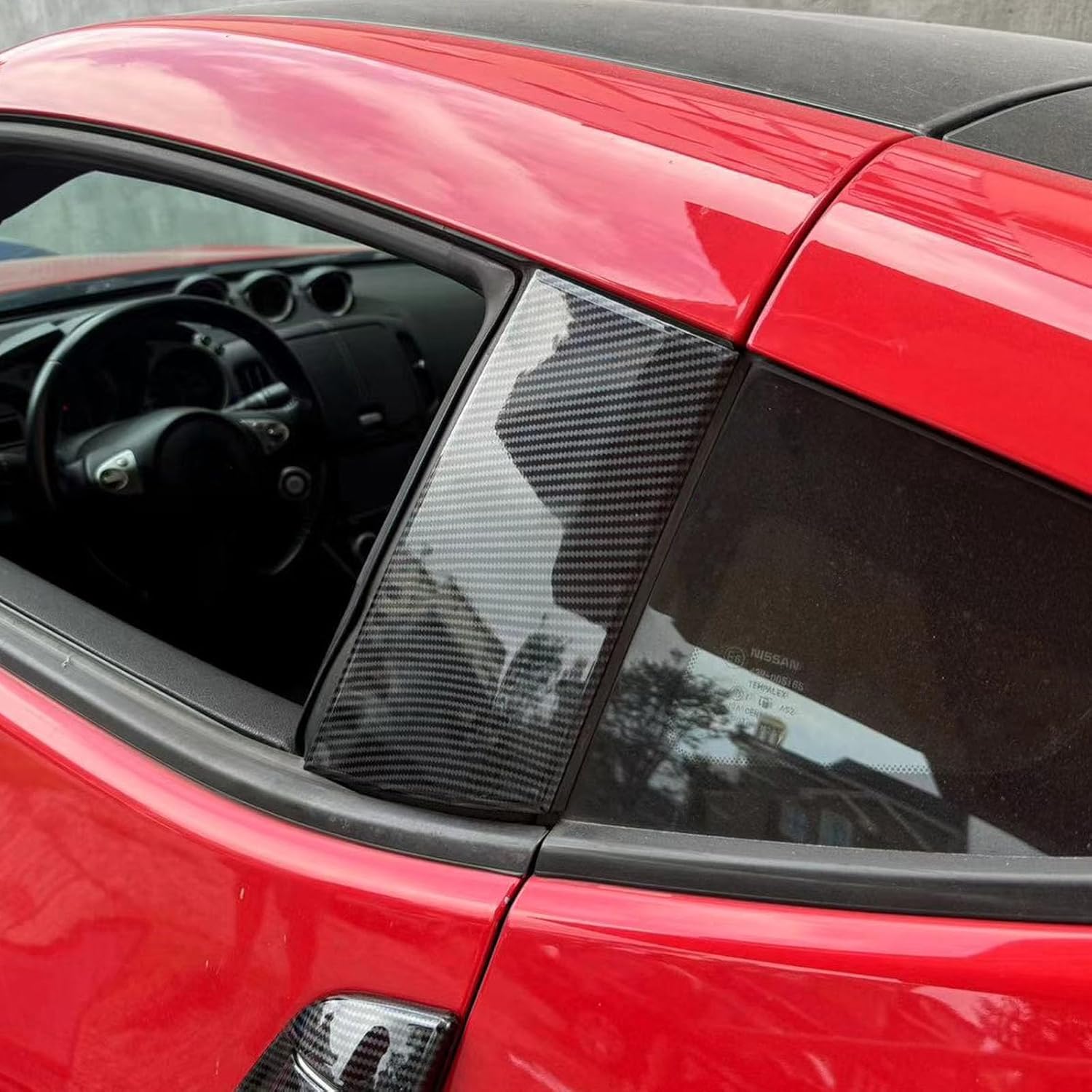 

Carbon Fiber Exterior Middle Pillar Cover Trims Accessoriess for Nissan 370Z