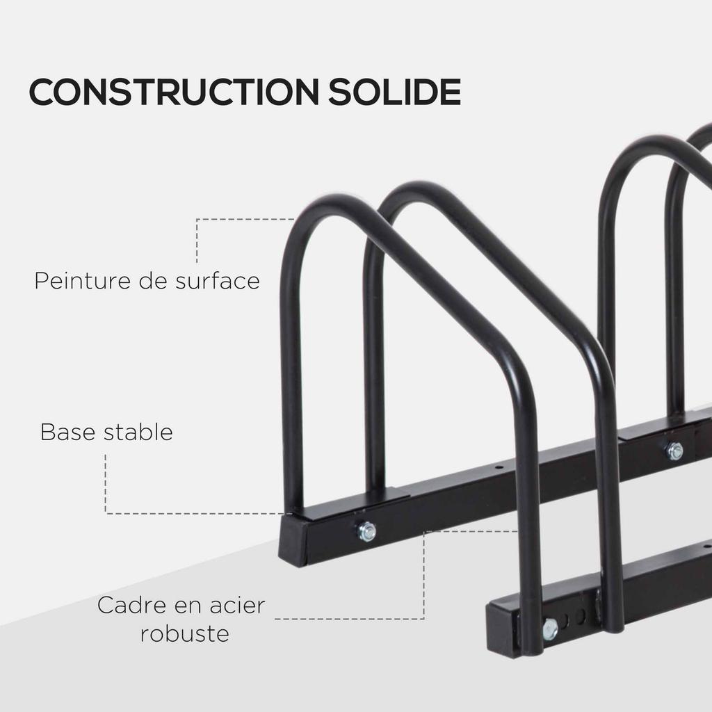 Βάση Στάθμευσης Ποδηλάτου Ράφι Δαπέδου ή Επιτοίχια Βάση Αποθήκευσης Ποδηλάτου Κύκλου Βάση Κλειδώματος 145L x 33W x 27H (5 Ράφια, Μαύρο)