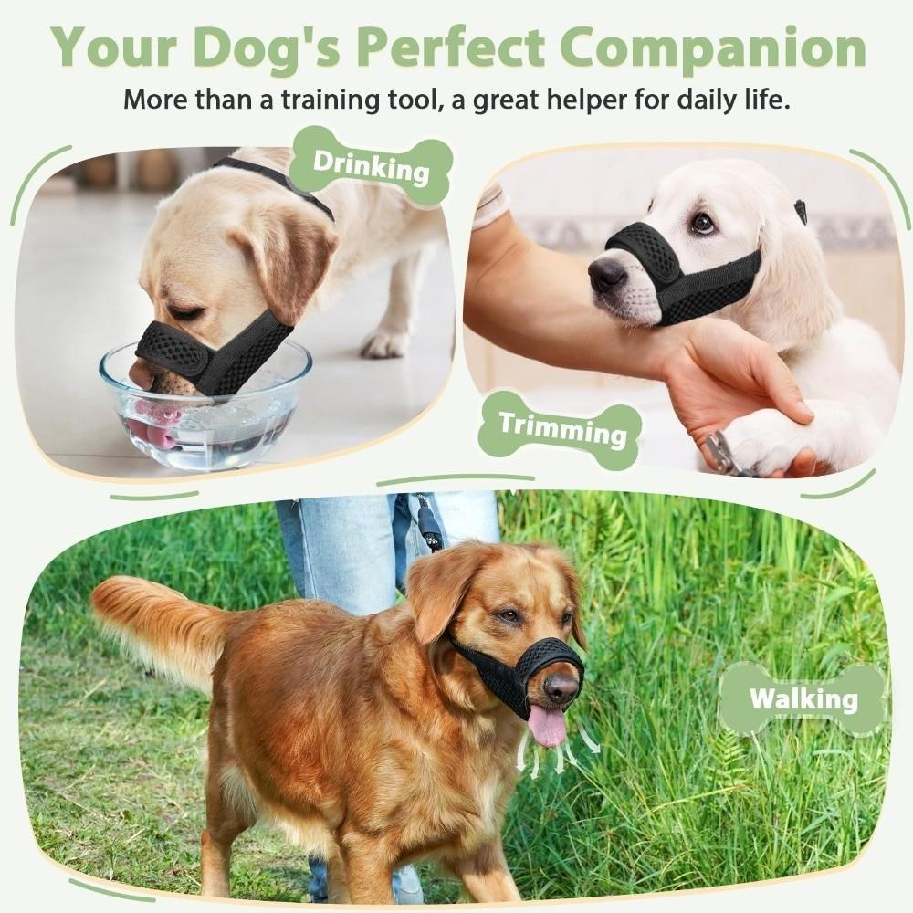 Practical Anti Bite Dog Mesh Muzzle Prevent Barking Soft Dog Mouth Guard Adjustable Breathable Puppy Grooming Sessions