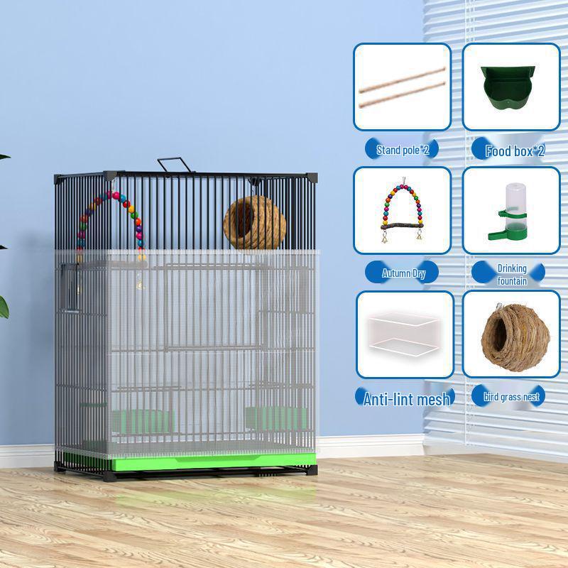 

Посилена велика клітка для великих птахів, таких як какатіли та піони, з гніздовою коробкою 60cm H, 42x31cm, no wheels, Package 10 чорний