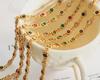Colorful Zircon Fisheye Necklace & Bracelet Set with Copper Chain
