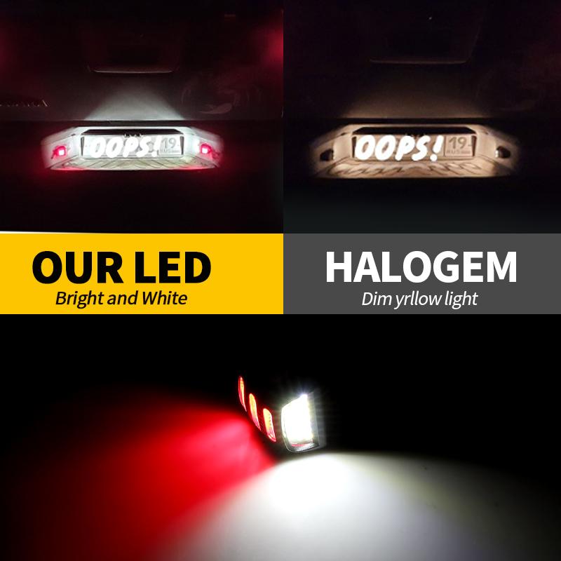 2PCS For Chevy Suburban GMC Sierra Yukon XL 1500 2500 3500 HD Tahoe LED Car Rear Number Light License Plate Lamp White 6000K