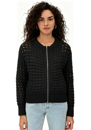 2026 Women's Casual Hollow Knit Zipper Sweater Jacket - Summer Trend