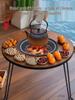 Foldable Round Outdoor Table for Tea & BBQ, Perfect for Snow Camping & Courtyard