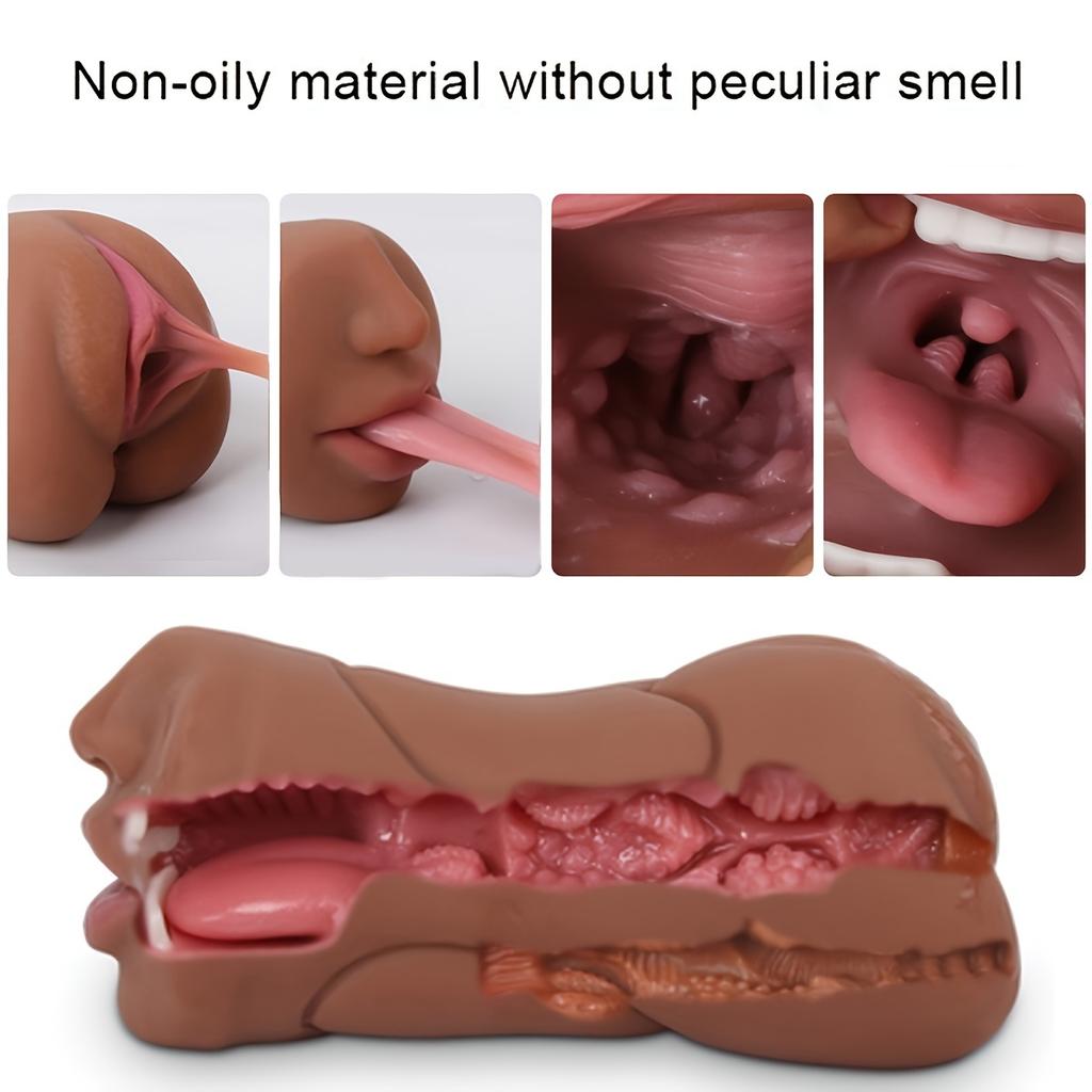 Masturbador Masculino 3 em 1 TPE Copo de Bolso Realista Stroker Manual Portátil Brinquedo Adulto para Homens