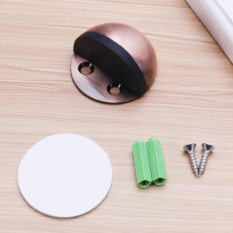 Genuine Stainless Steel Magnetic Door Stopper with Rubber Semi-Circular Anti-Collision Design