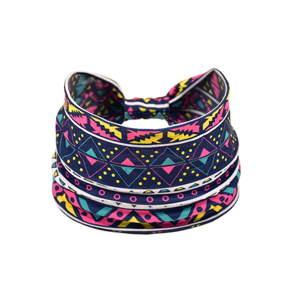 Women's Paisley Sport Yoga Headband - Sweat-Absorbing, Elastic Cotton, Bohemian Style