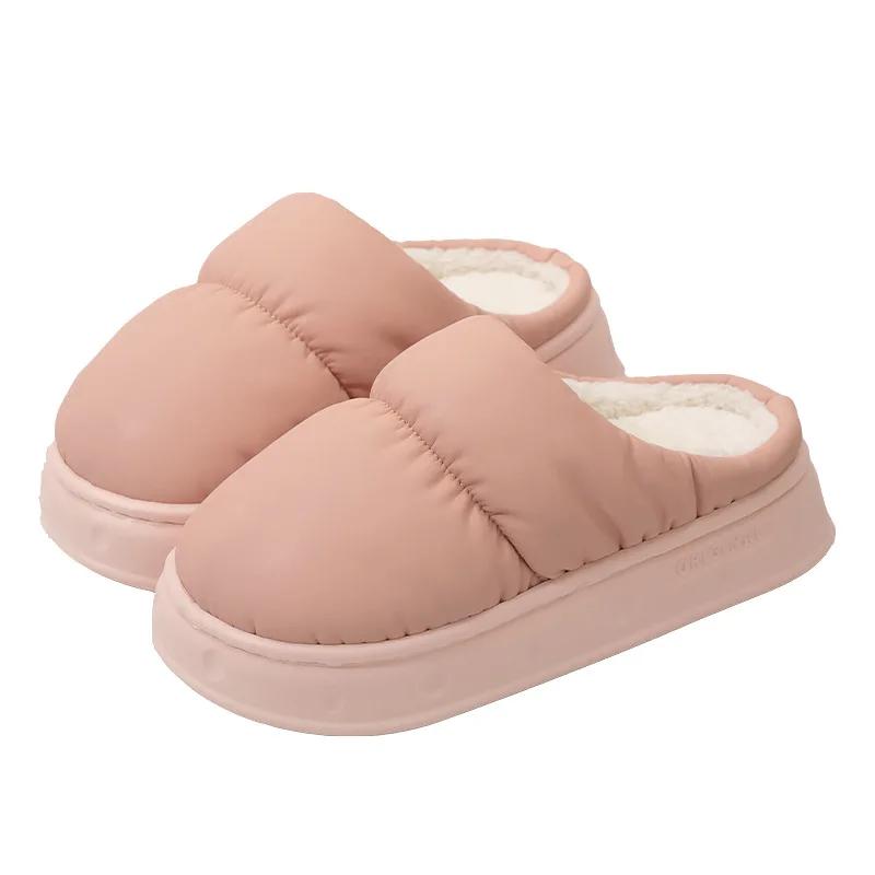 Fashion Fashion Waterproof cotton slippers for 2025 new indoor home non-slip warm plush latex postpartum cotton slippers for