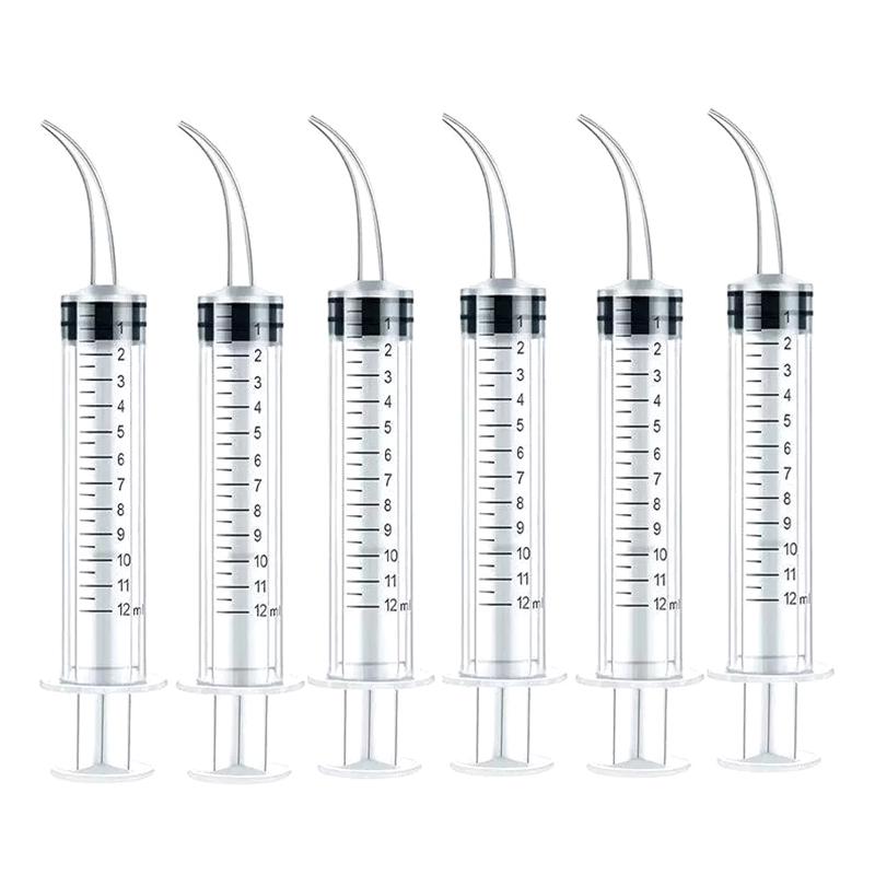 3/6Pcs No Needle 12 Ml Syringes For Liquid Multi Transparent Plastic Liquid Dispensing Plastic Syringe Oil Or Glue Applicator