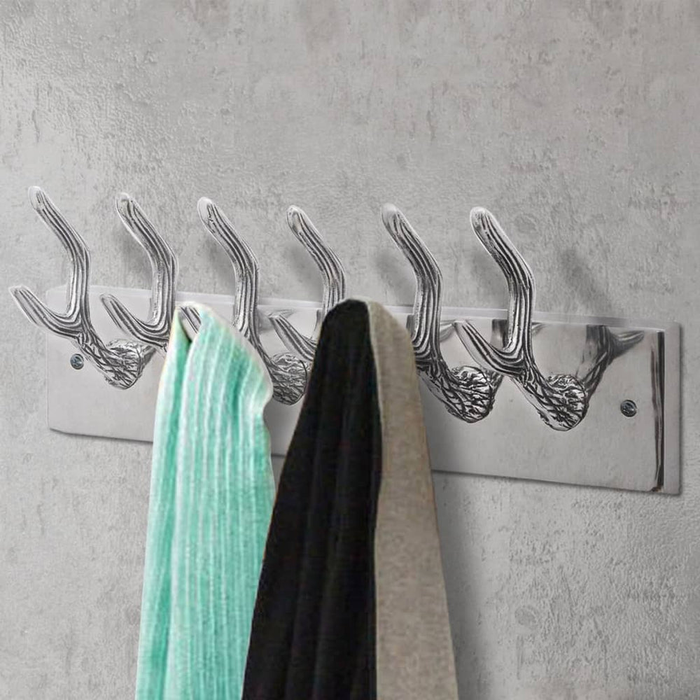 Wardrobe Clothes Hooks 2 Pcs Silver Aluminum