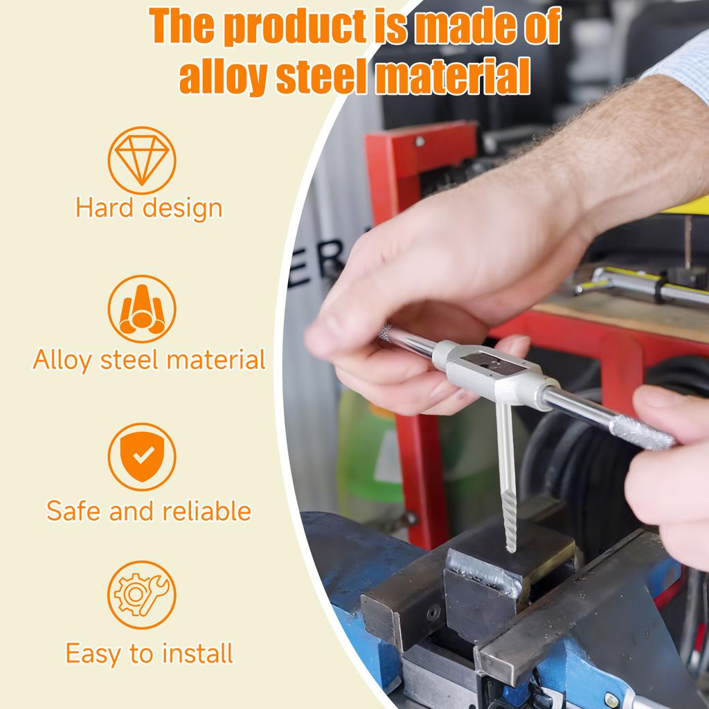Screw Extractor Set Alloy Steel Broken Bolt Extractor Tool with Tap Wrench and Storage Case for Furniture Automotive Repairing