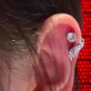 Angel Wing Twisted Rhinestones Studs Earrings Crystal Embellished Wing Ear Bone Nail Alloy Jewelry For Sensitive Skin