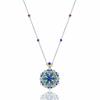 S925 Sterling Silver Sapphire Necklace: Women’s Luxury Full Diamond Pendant with Colored Stones