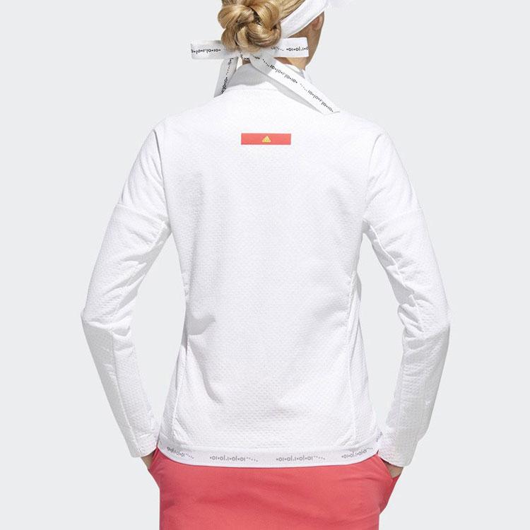 adidas Logo Potlač Písmen Vysoký Golier Dlhý Rukáv Bunda Dámska Bunda Biela FJ3852