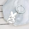 LOVE Broken Heart Rabbit Stainless Steel Keychain Funny Cartoon Design Fashion Pendant Practical Gift for Girlfriend