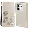Embossed Rose Flip Leather Phone Case for Xiaomi Redmi Note 13 Pro 5G,13 Pro 4G,POCO X6 5G,M6 Pro 4G Wallet Card Slots Shell