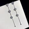 Wangdins Personalized Zircon Flower Stud & Dangle Earrings - Korean Trendy Ear Jewelry