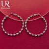 925 Sterling Silber 50mm gedrehte Seil Piercing Ohrringe Geschenk Party Mode Hochzeit Schmuck