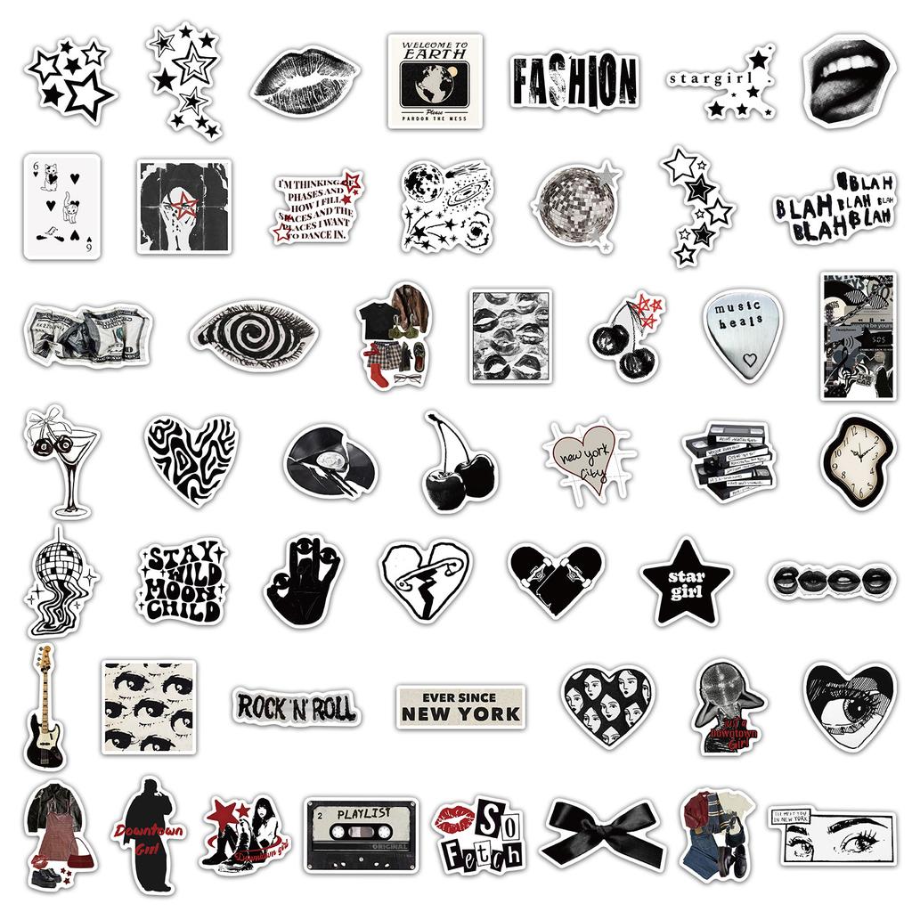 50Pcs/Set Downtown Y2K Girls Art Series 03 Waterproof Stickers DIY Fashion Doodle Decals Stickers