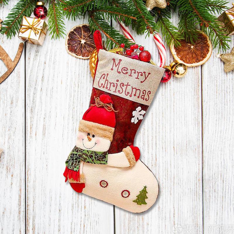 Big Head Doll Christmas Socks Cartoon Decoration Christmas Socks Candy Gift Bag Gift Bag Pendant