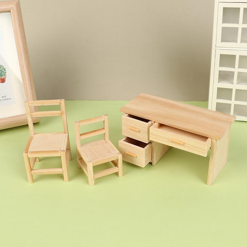 DollHouse Miniature Simulation Mini Desk Chair Model DIY Accessories Scene Furniture Toys