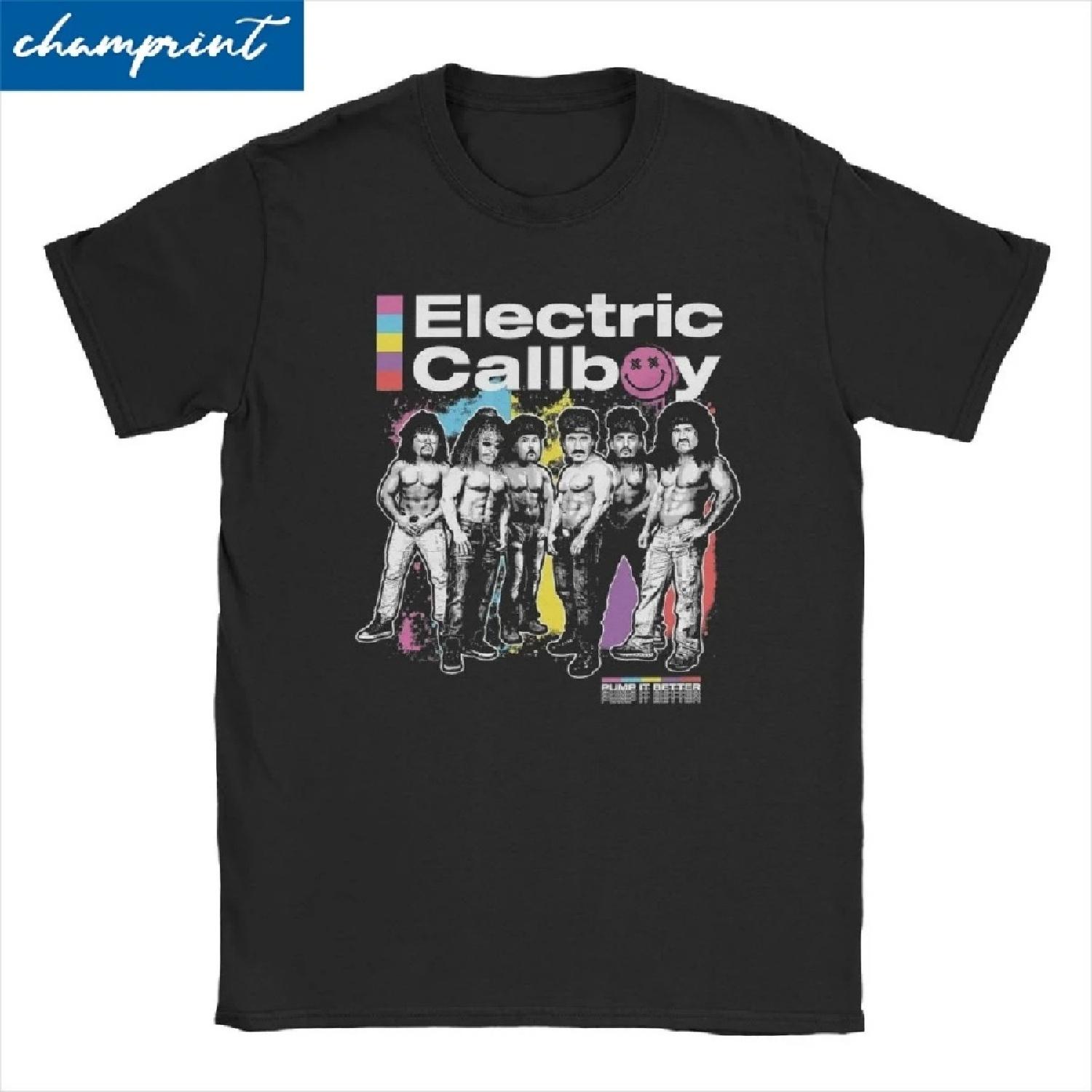 

Electric Callboy Tour T Shirt Men Women Pure Cotton Casual T-Shirts Round Neck German Music Tee Shirt Tops Plus Size S чёрный