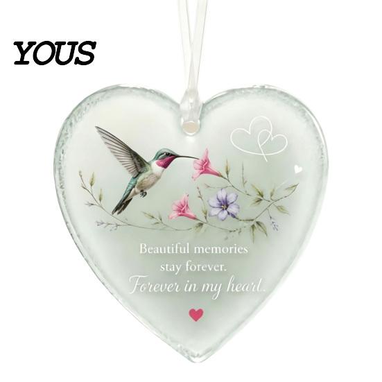Pet Loss Consolation Gift Acrylic Heart Shape Ornament with Animal Pattern & Emotional Message, Decorative Pendant Hanging Rope for Car Rear