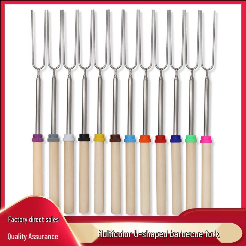 Stainless Steel Telescopic BBQ Skewers for Grilled Chicken, Wings, and Marshmallows
