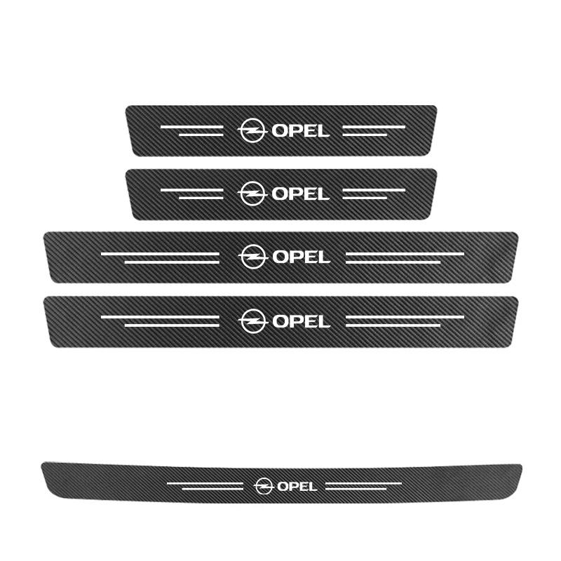 HYCQ9 Carbon Fiber Car Door Threshold Protector Stickers Waterproof For Opel Corsa Astra Mokka Frontera Zafira Interior Accessories