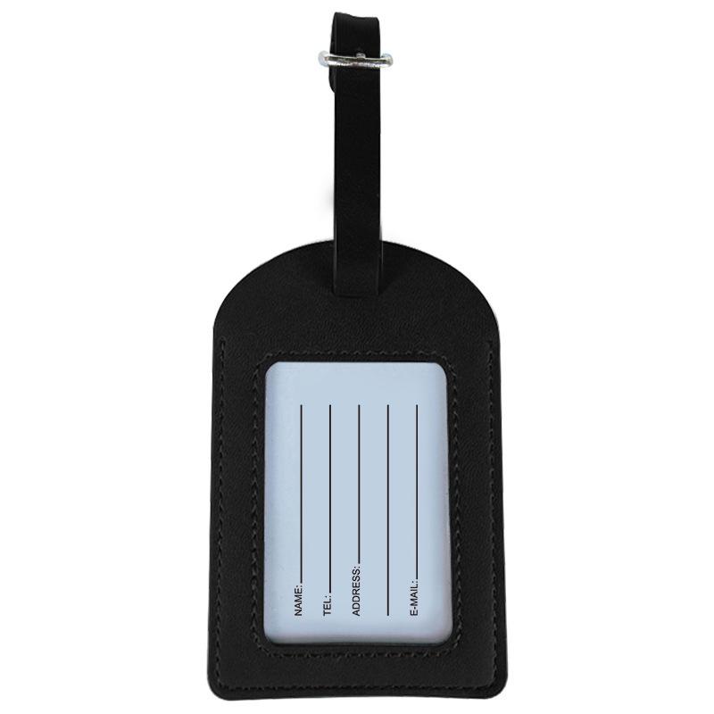 Multicolor PU Leather Luggage Tag, Customizable with Company Logo, for Trolley Bags and Suitcases.