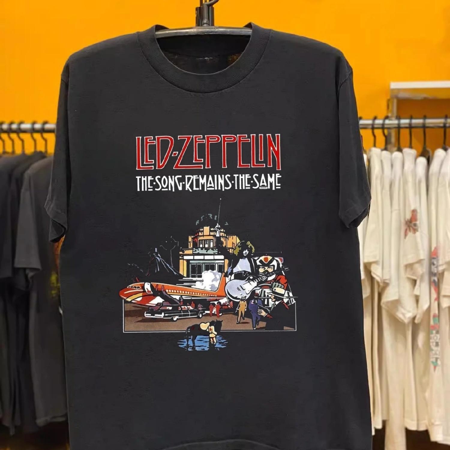 

2025 Led Zeppelion Band Punk Style Ins Trendy Short-sleeved T-shirts Vintage Rock Style High-quality Luxury Brand Best-selling XXXXXL різнокольоровий