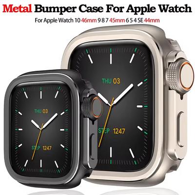 Aluminum Alloy Case For Apple Watch10 46mm Protector Frame Cover For iWatch Series 10 9 8 7 6 SE Change To Ultra 2 49mm Titanium