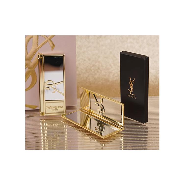 Yves Saint Laurent Klappspiegel mit Logo-Ausschnitt, Tragbarer zweiseitiger Kosmetikspiegel